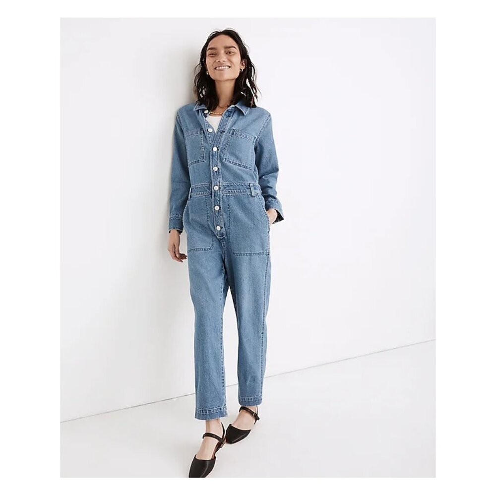Denim Relaxed Coverall Jumpsuit